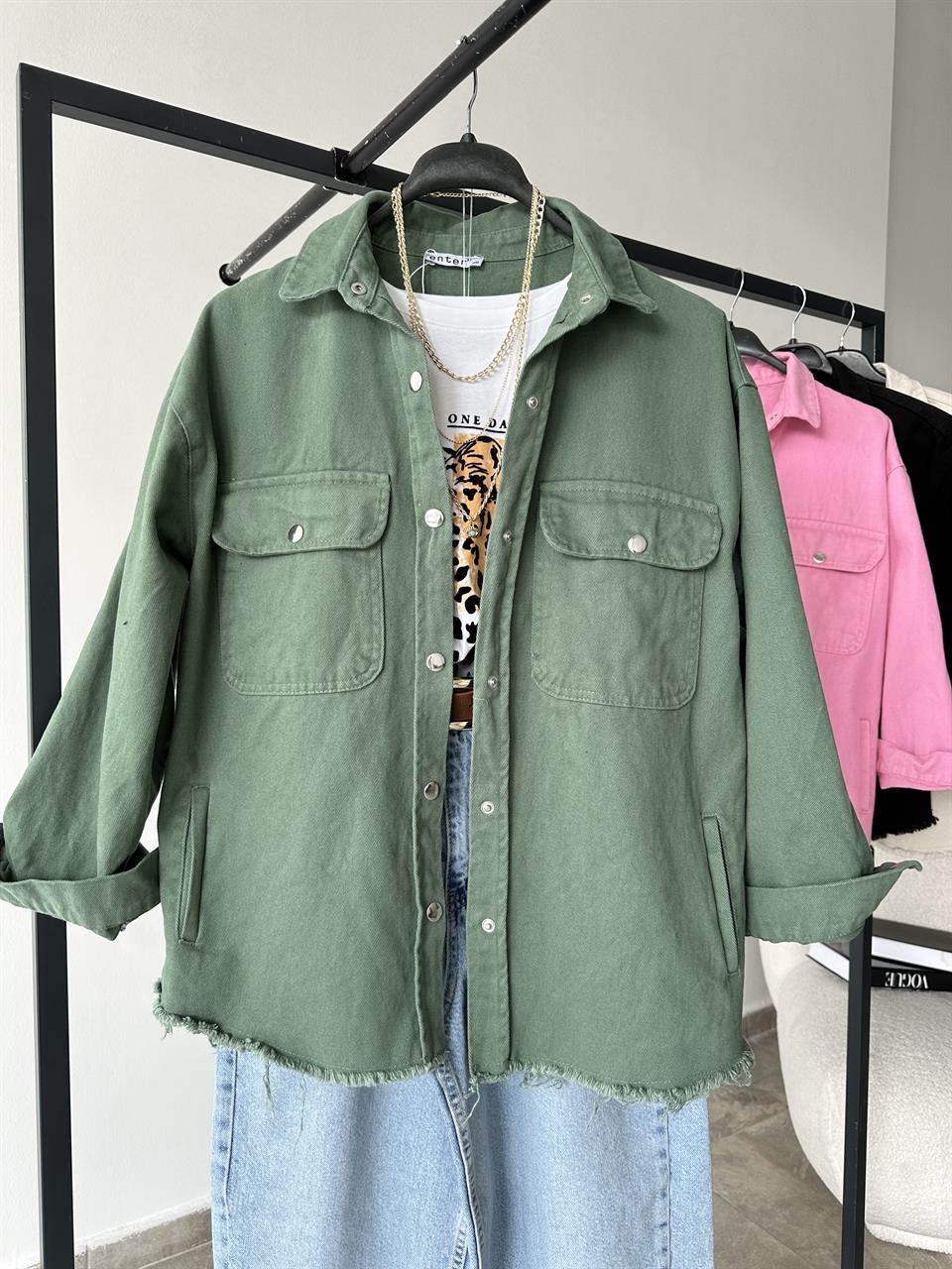 Yeşil Gabardin Ceket