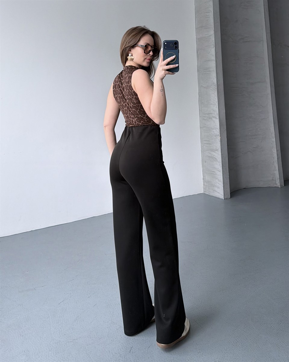 Yüksek Bel Siyah Palazzo Pantolon