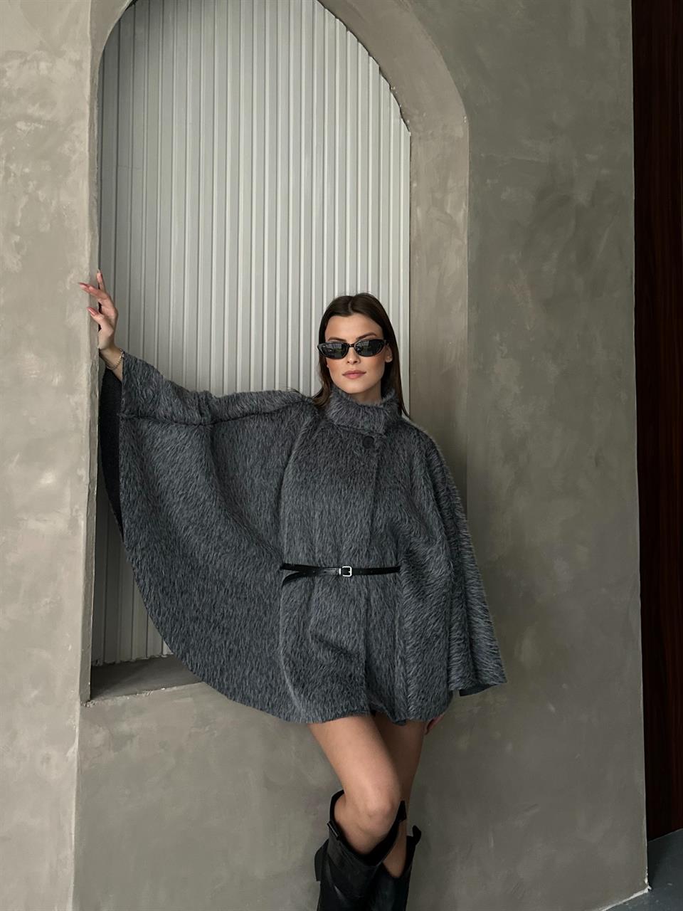Yüksek Yakalı Modern Antrasit Panço