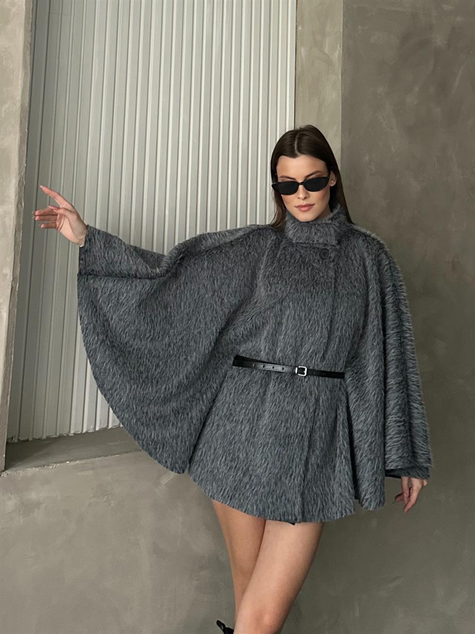 Yüksek Yakalı Modern Antrasit Panço