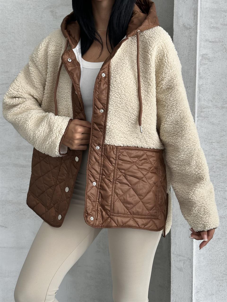 Zarax Bej Peluş Mont