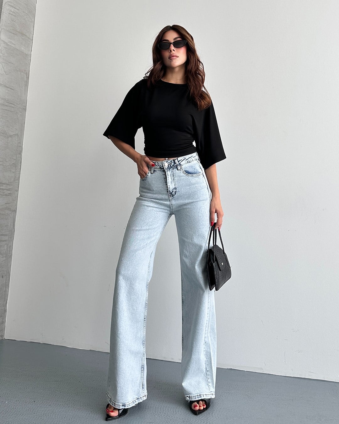Buz Mavi Wide Leg Jean