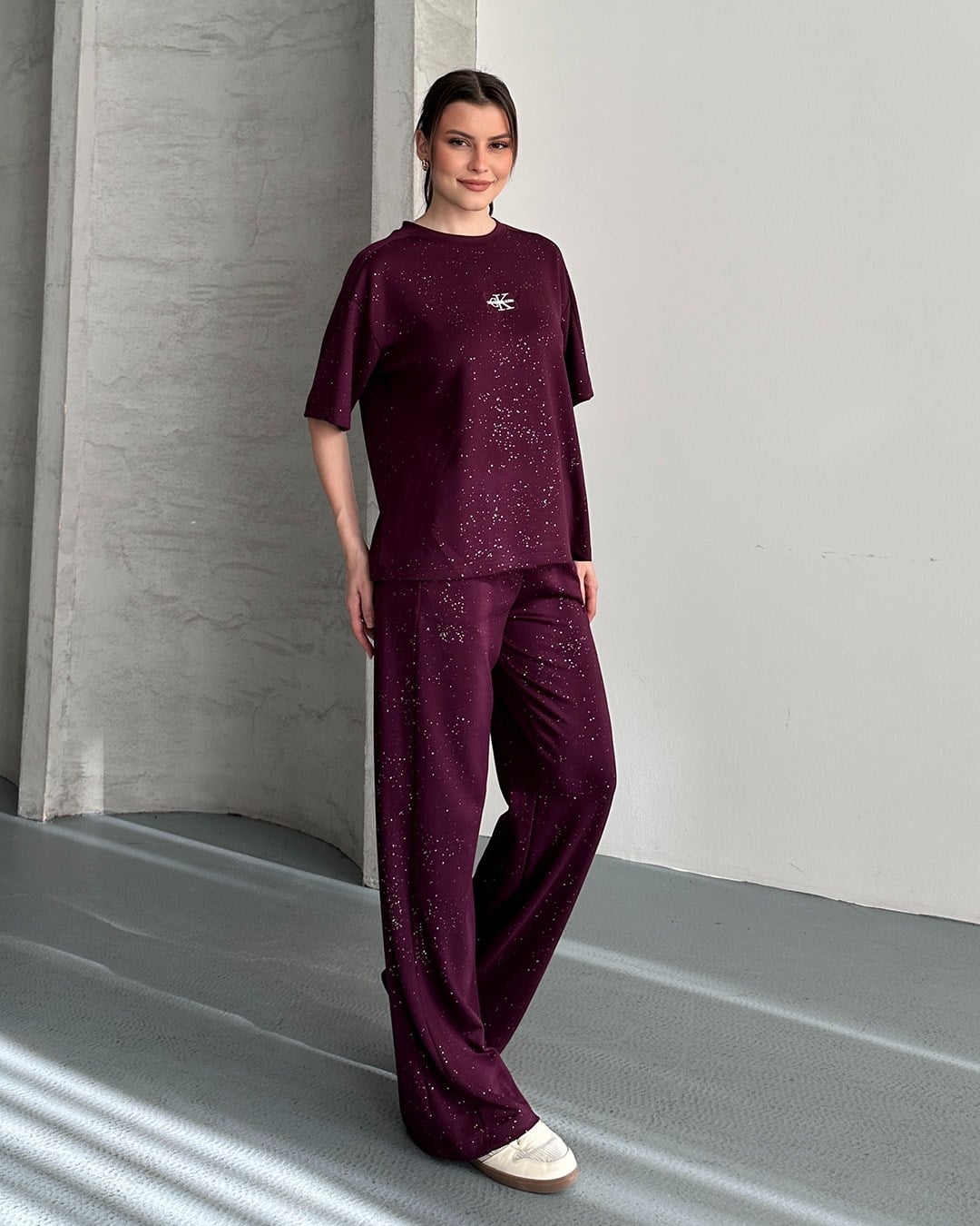 Ck Simli Bordo Eşofman Takımı