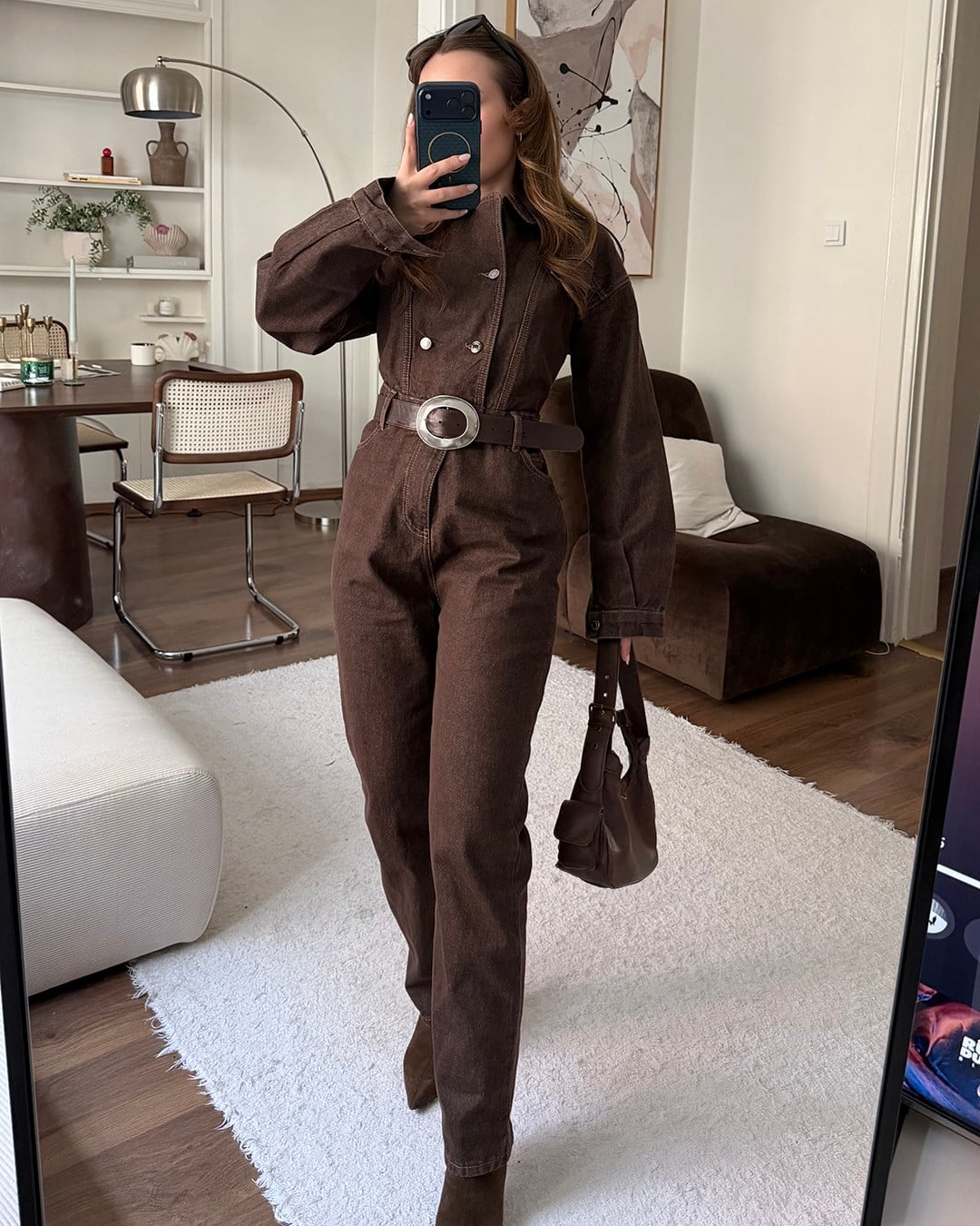Kahverengi Denim Jean Tulum