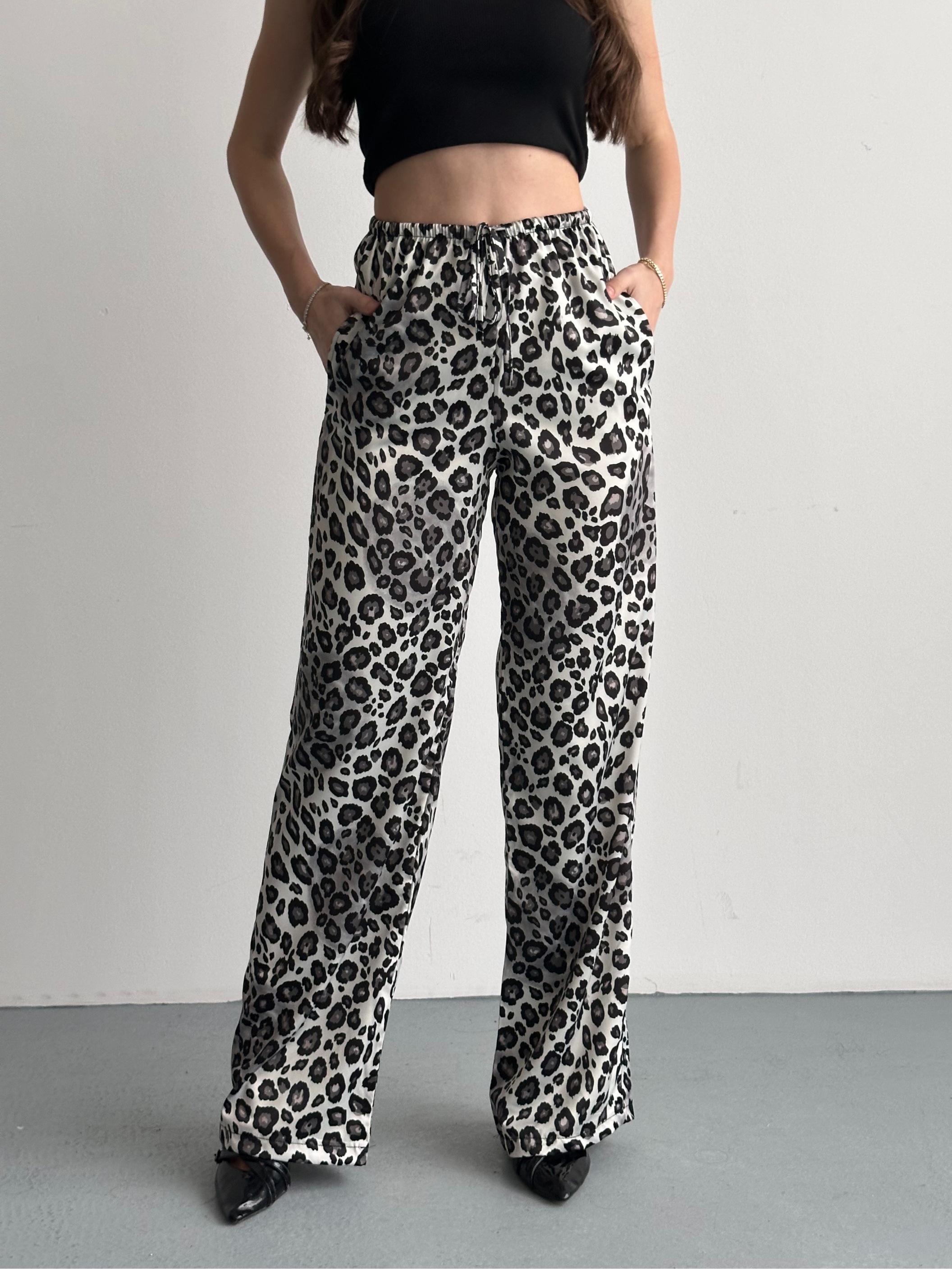 Leopar Desenli Palazzo Pantolon