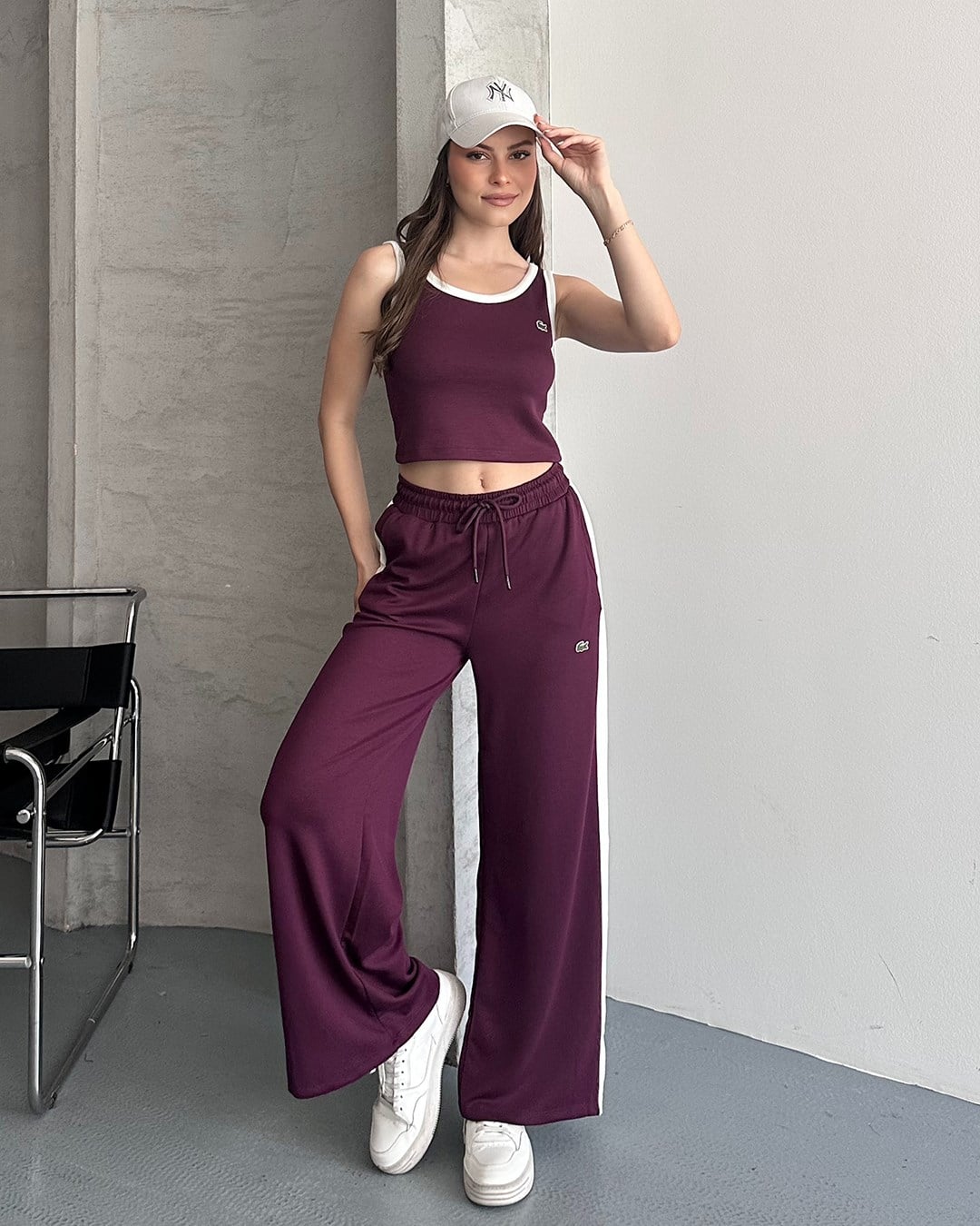 Mürdüm Biyeli Crop Eşofman Takımı
