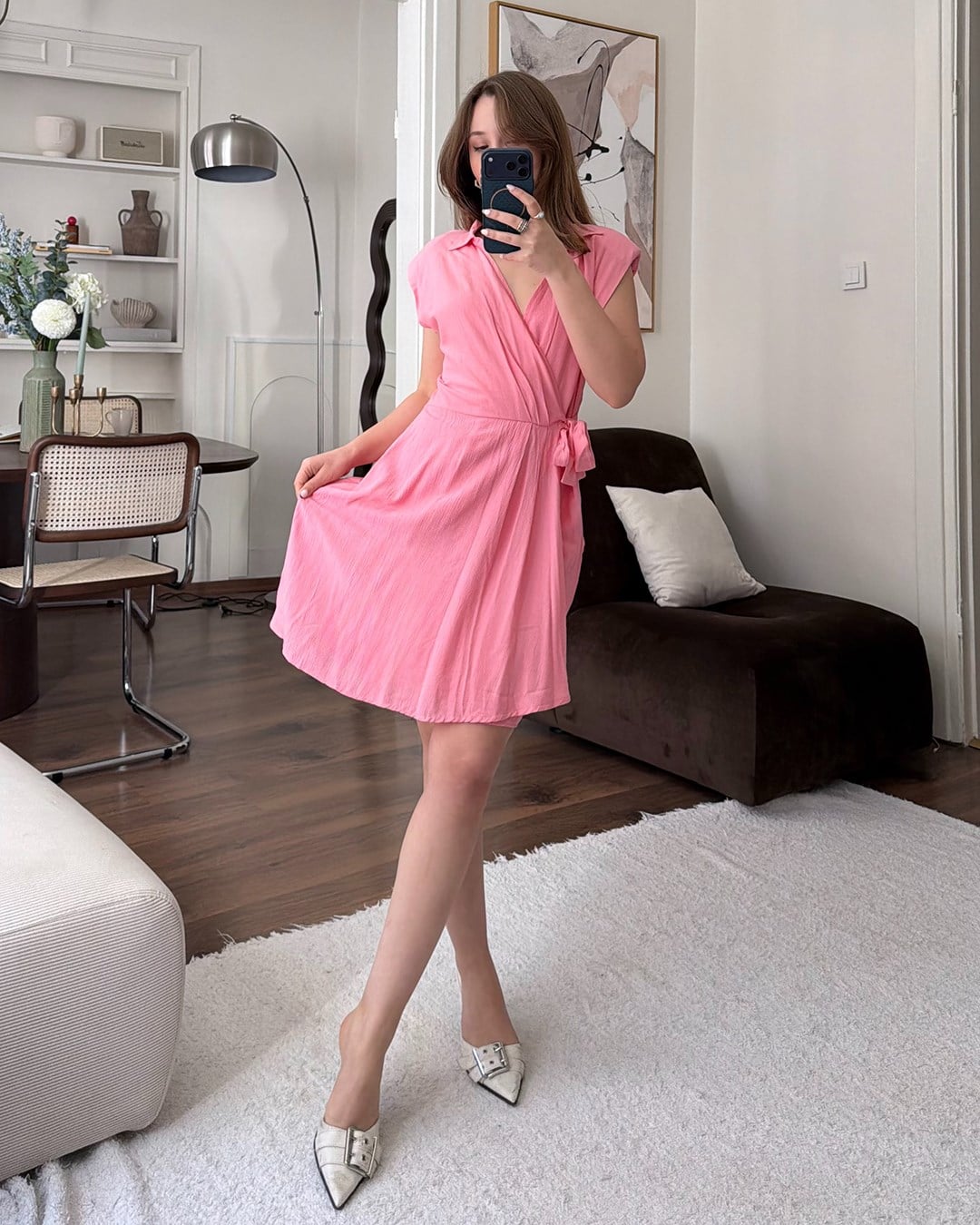 Pembe Anvelop Kesim Elbise