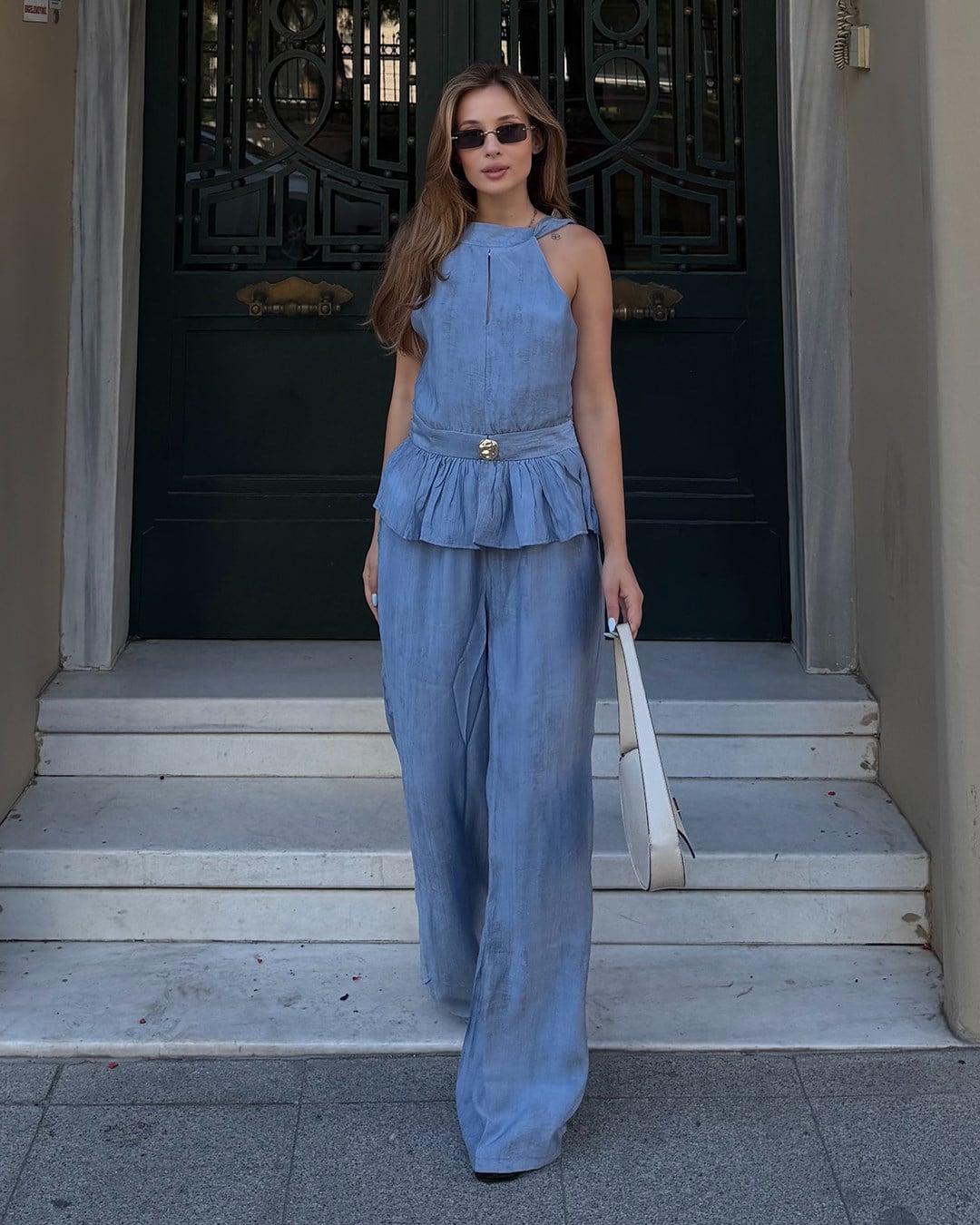 Peplum Mavi Takım