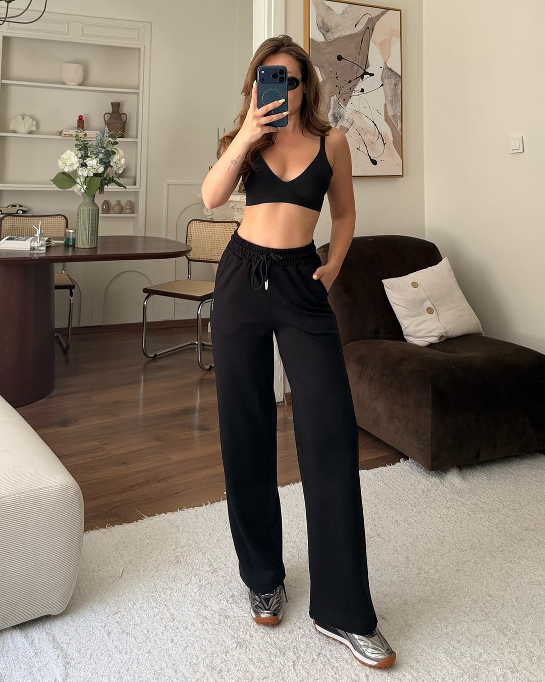 Soft Siyah Basic Alt Eşofman