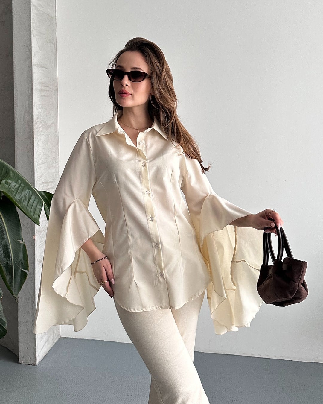 Volan Kol Krem Gömlek