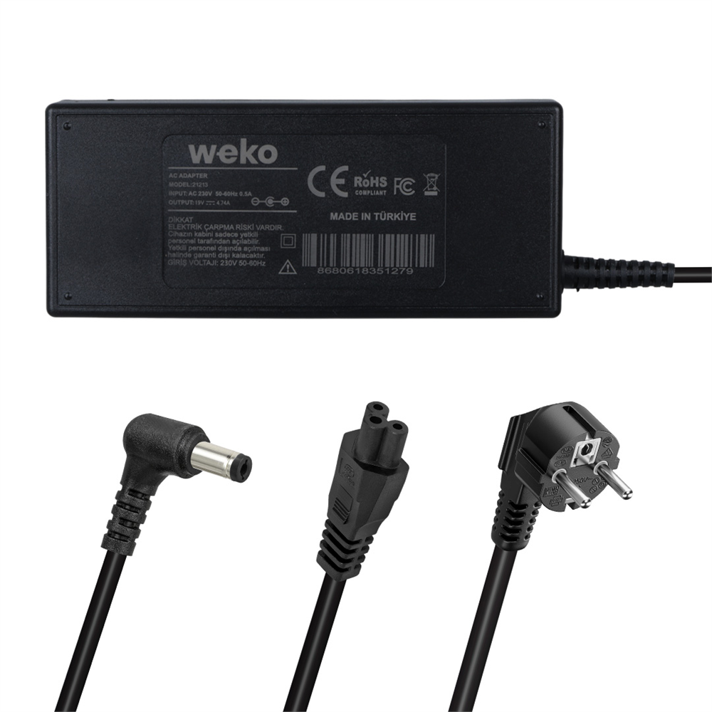 19V 4.74A 90W Notebook Adaptörü (5.5x2.5 mm Uç)