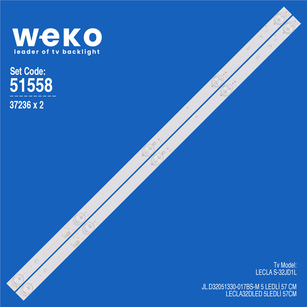 Lecla Uyumlu LECLA32DLED, S-32JD1L, LEC320A18110623 TV LED Bar Seti (2 Adet)
