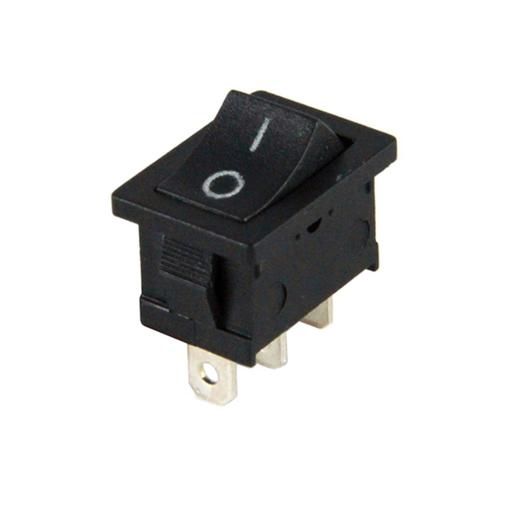Universal Mini Işıksız 3 Pinli Açma Kapama Anahtarı - 10A 125V - Siyah