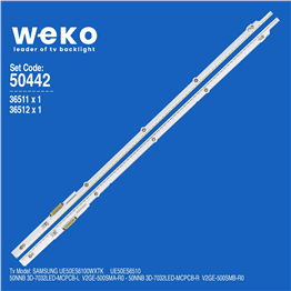 Samsung Uyumlu UE50ES6100WXTK, UE50ES6510 TV LED Bar Seti (2 Adet)