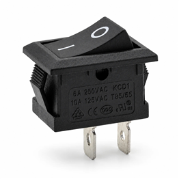 Universal KCD1 Açma Kapama Anahtarı I/O - 6A 250V - Siyah, 2 Pinli