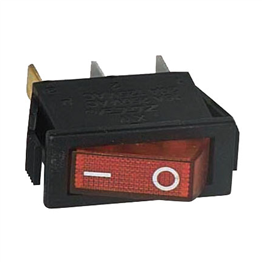 Universal Tekli İnce Işıklı Soba Anahtarı - 15A 250V - Kırmızı