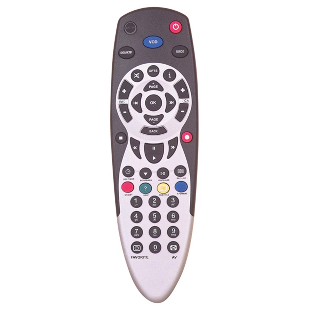 Digitürk Uyumlu Plus Siyah Vod Tuşlu HD Uydu Kumanda
