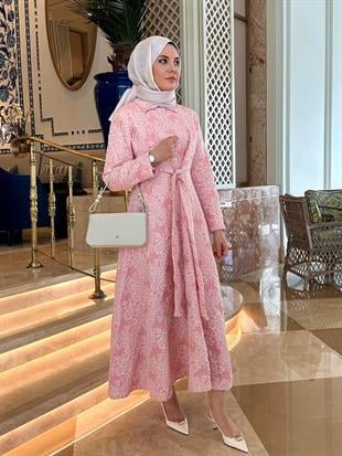 Brokar Davet Elbisesi Pembe{NASİMA}{TUNİK}Broker Davet ElbisesiELBİSE