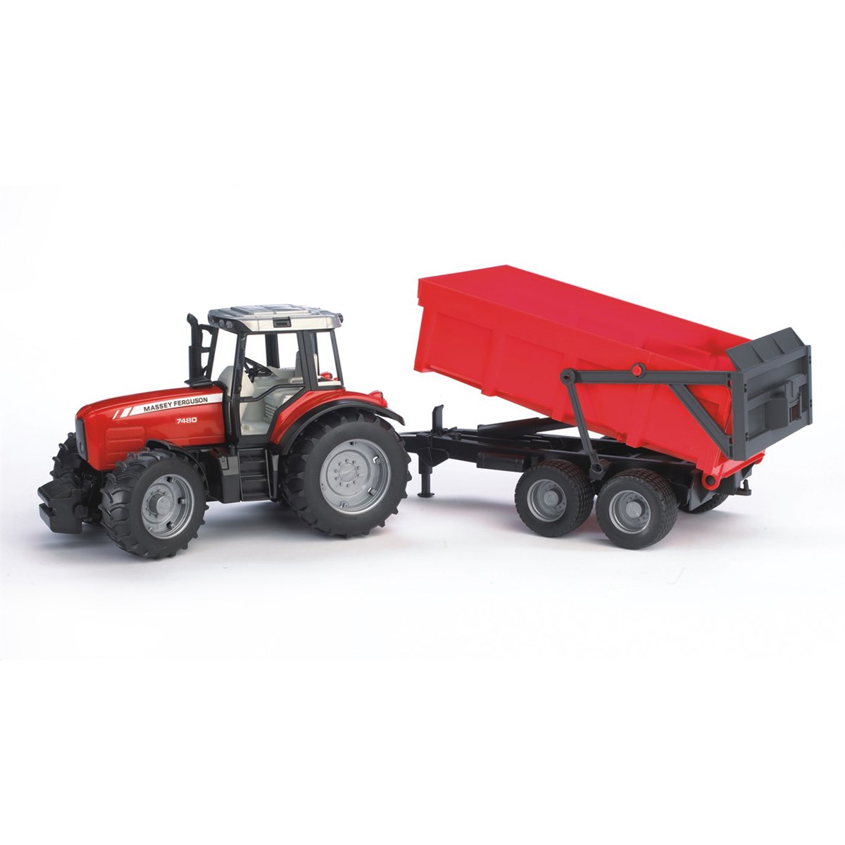 BRUDER Massey Ferguson 7480 Traktör & Römork-BR02045