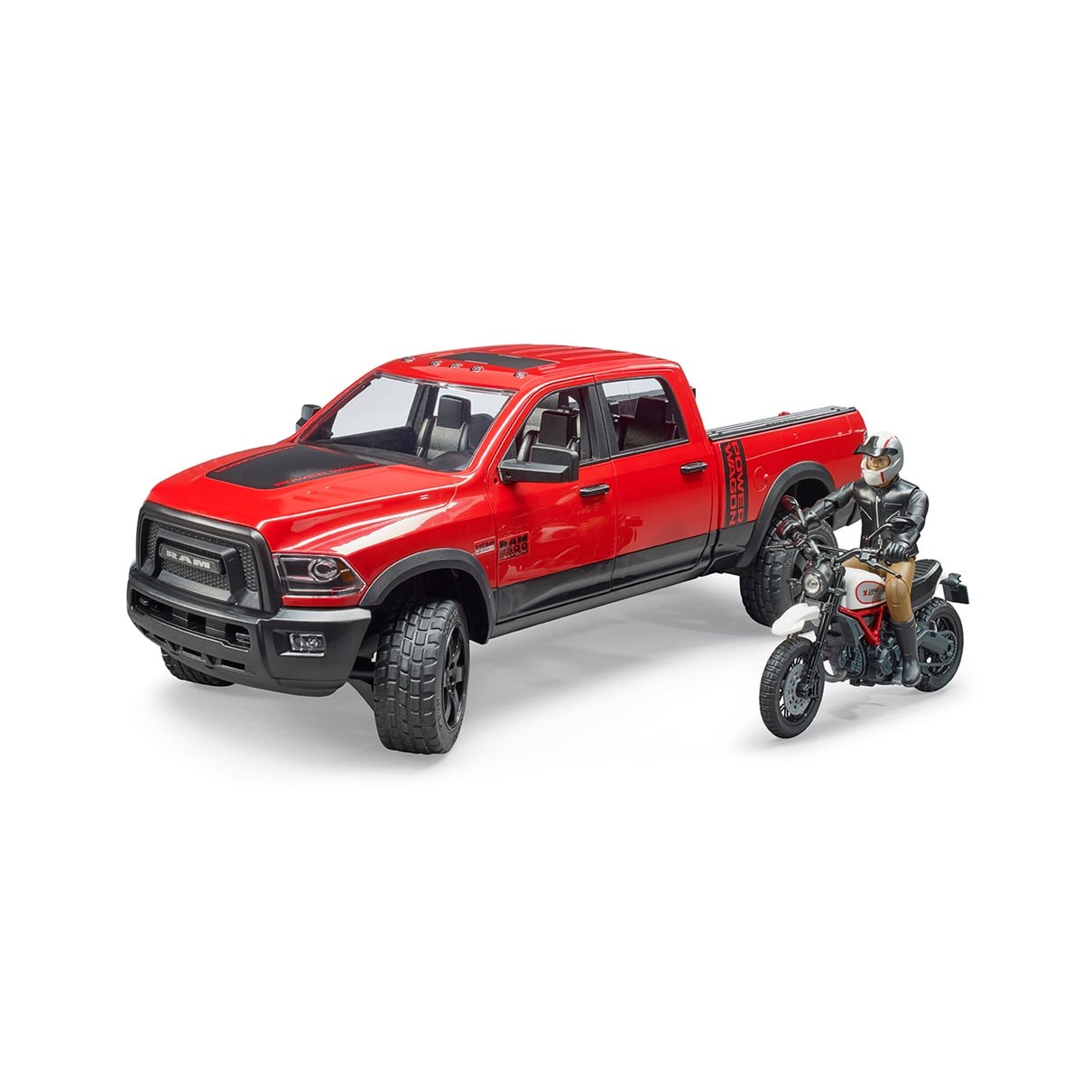 BRUDER Ram 2500 Pickup,Ducatı Motorsiklet Ve Sürücüsü-BR02502