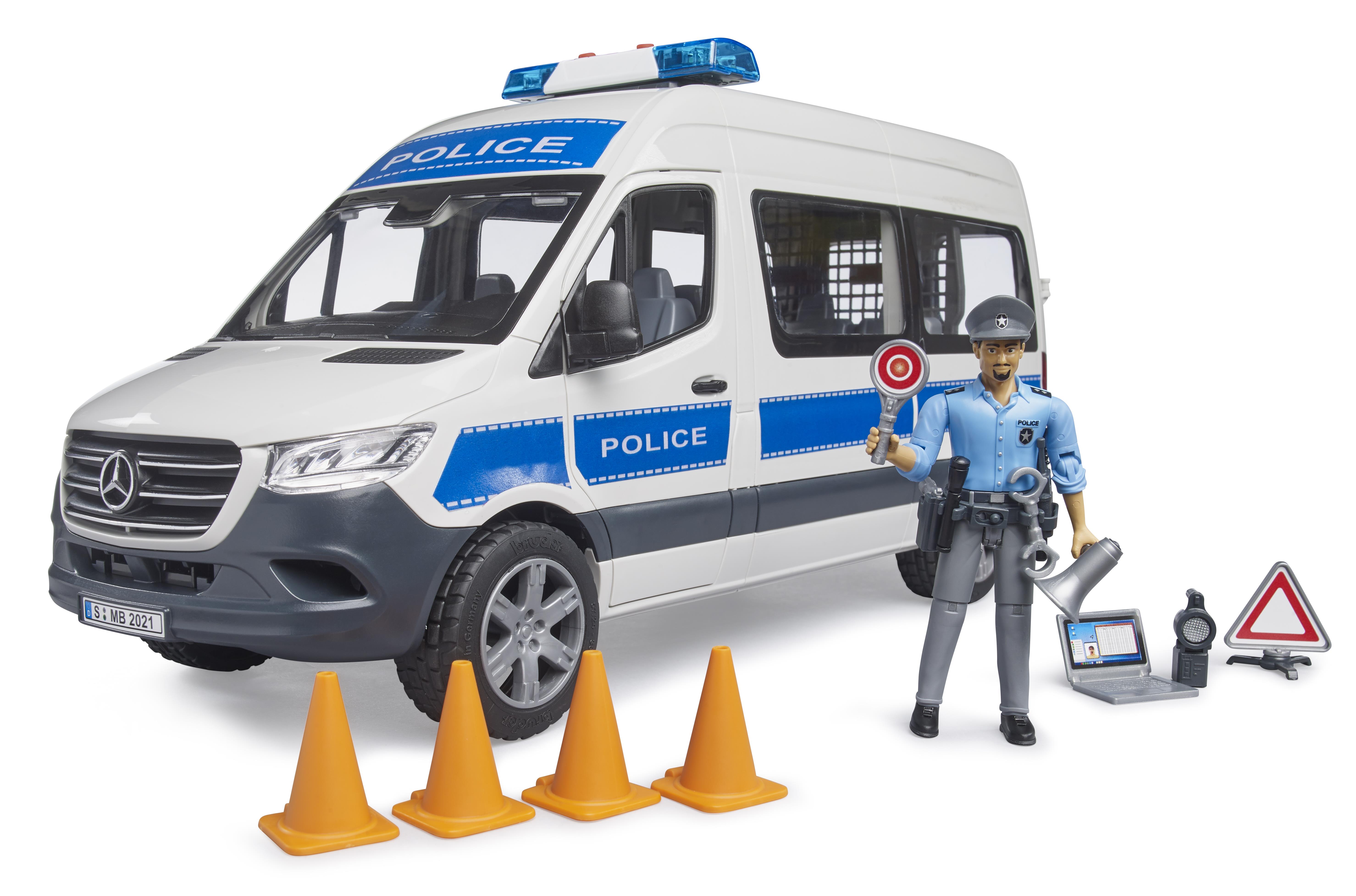 BRUDER MB SPRİNTER POLİS MİNİBÜSÜ, SÜRÜCÜSÜ VE AKSESUARLARI BR02683