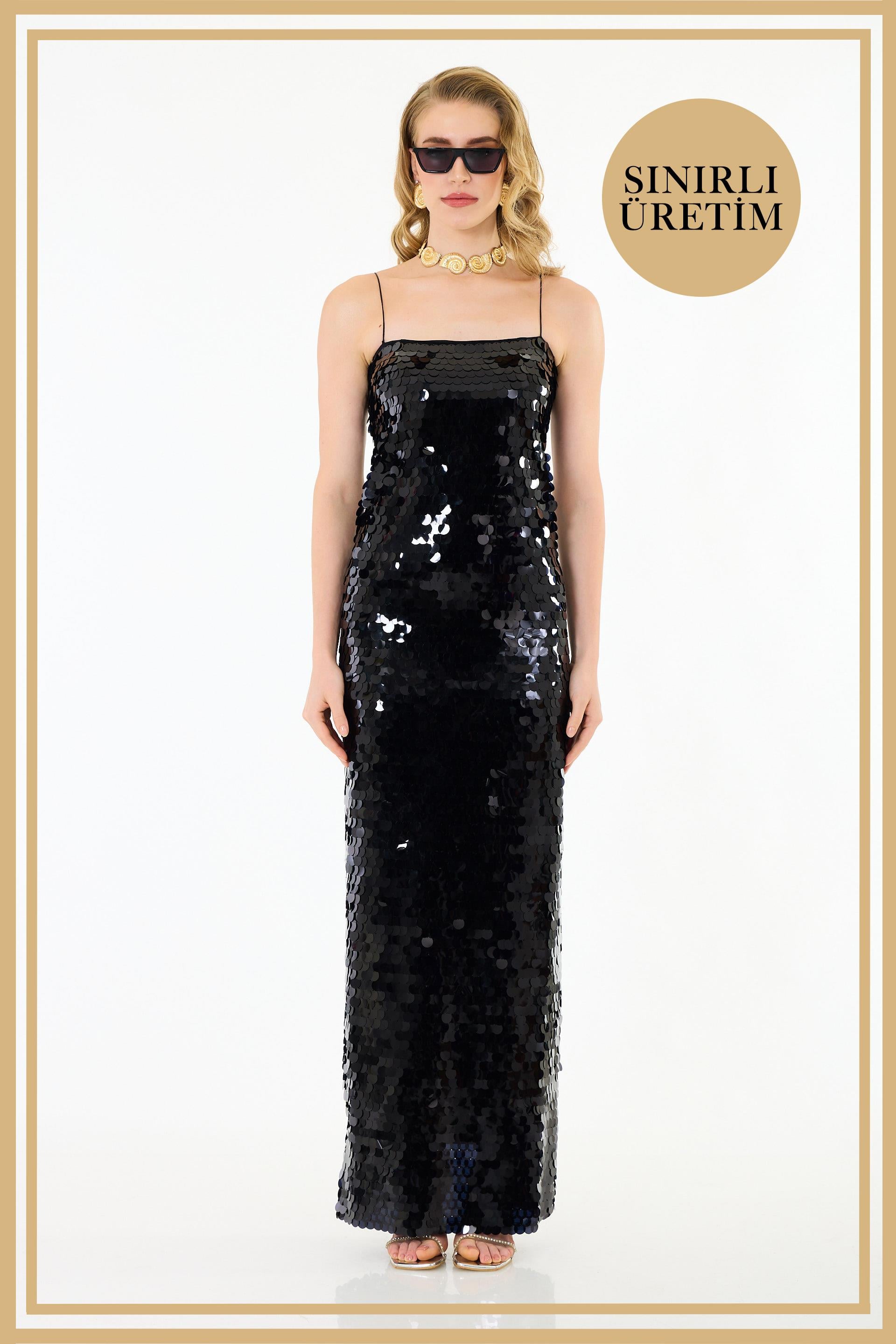 40003-27CARMENCarmen Limited Edition | GİGİ Siyah Uzun Elbise