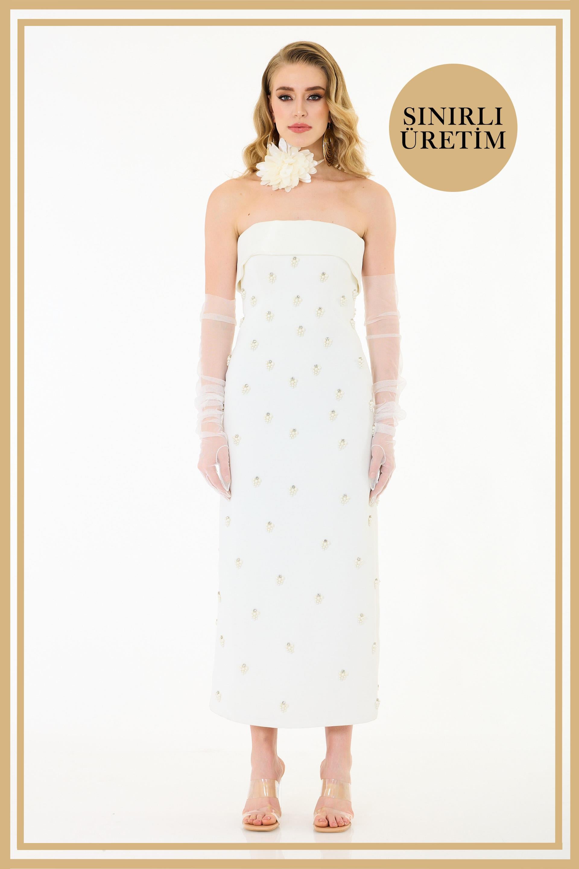 40008-6CARMENCarmen Limited Edition | ISABELLA Beyaz Uzun Elbise