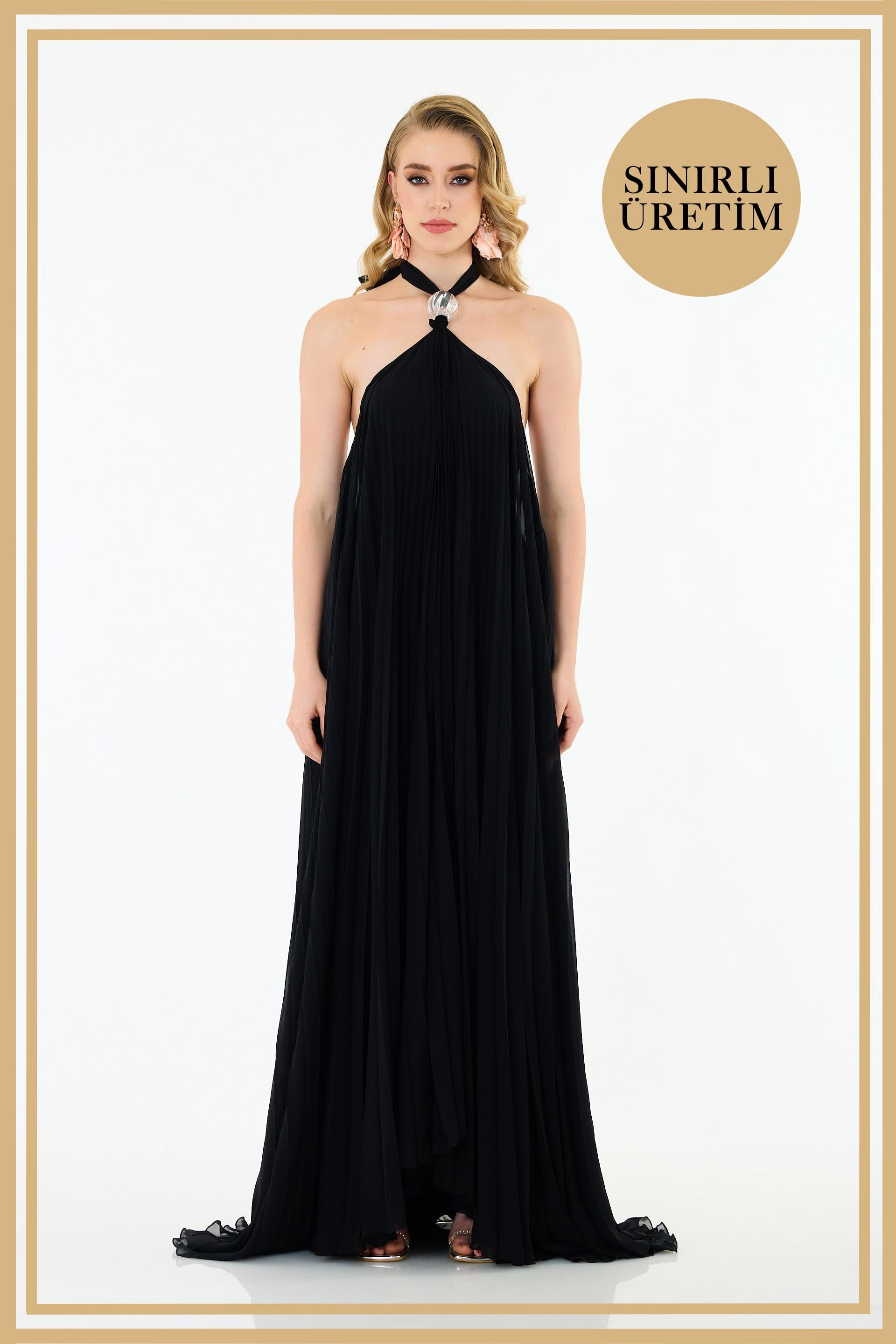 40010-27CARMENCarmen Limited Edition | MYKONOS Siyah Uzun Elbise
