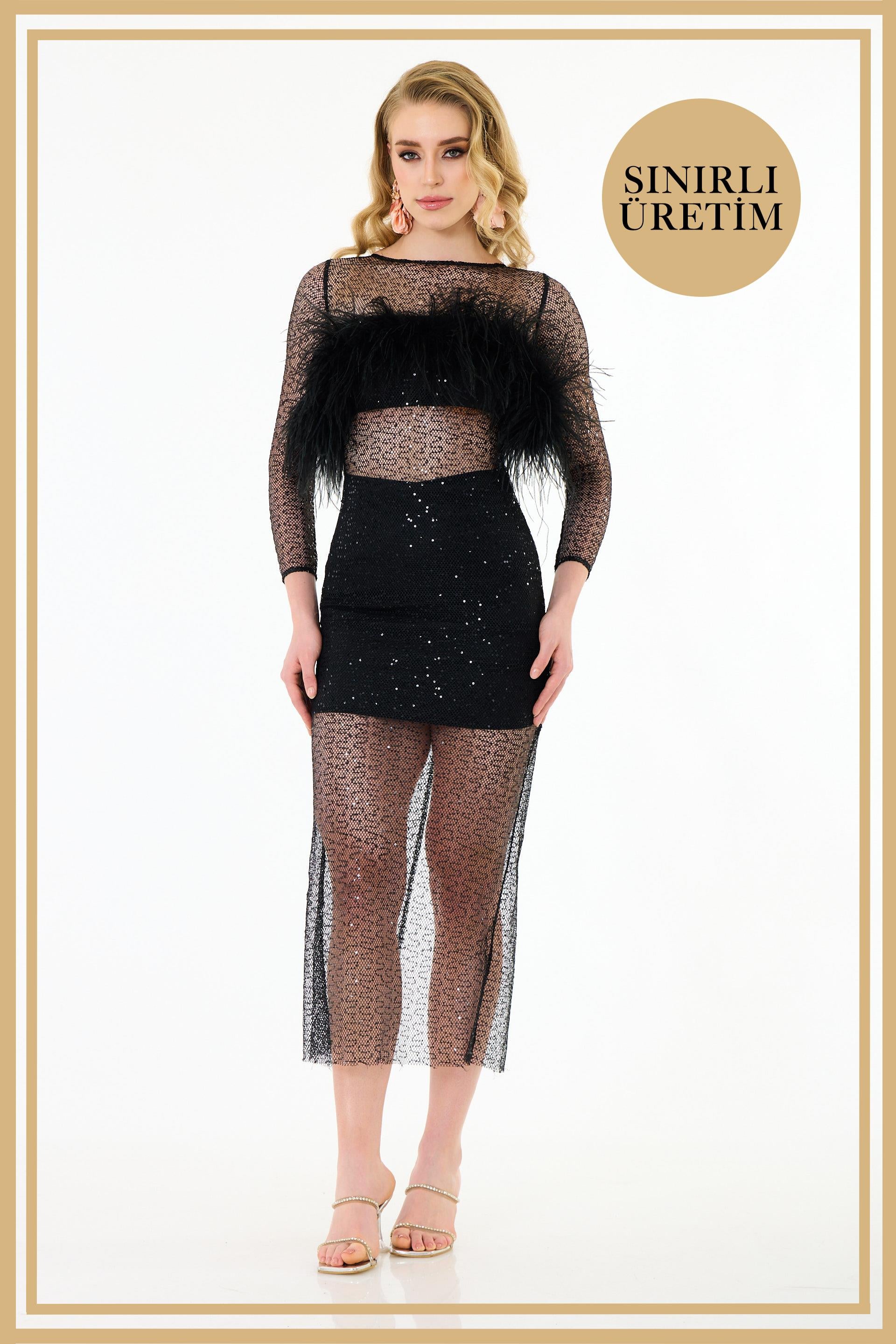 40013-27CARMENCarmen Limited Edition | TALİA Siyah Mini Elbise