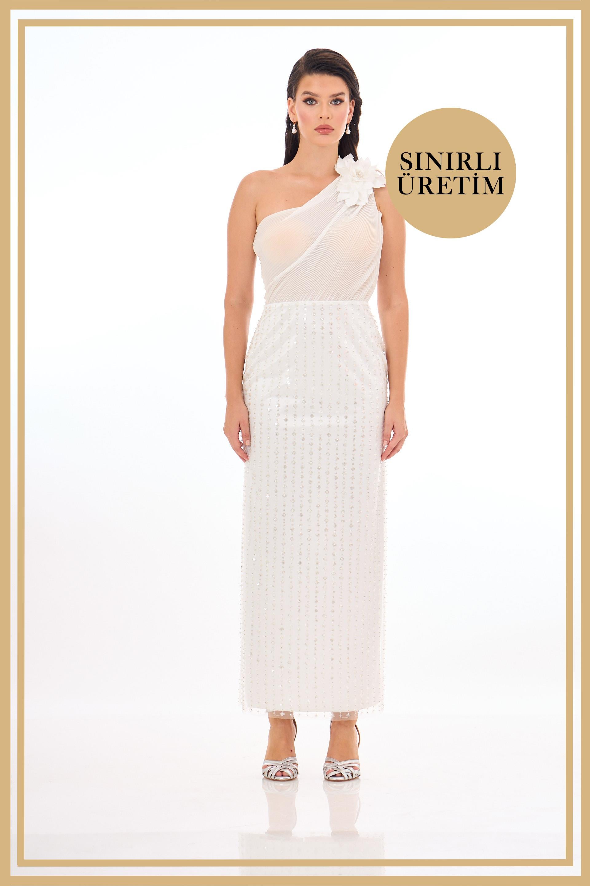 40021-6CARMENCarmen Limited Edition | ISADORA Beyaz Midi Elbise