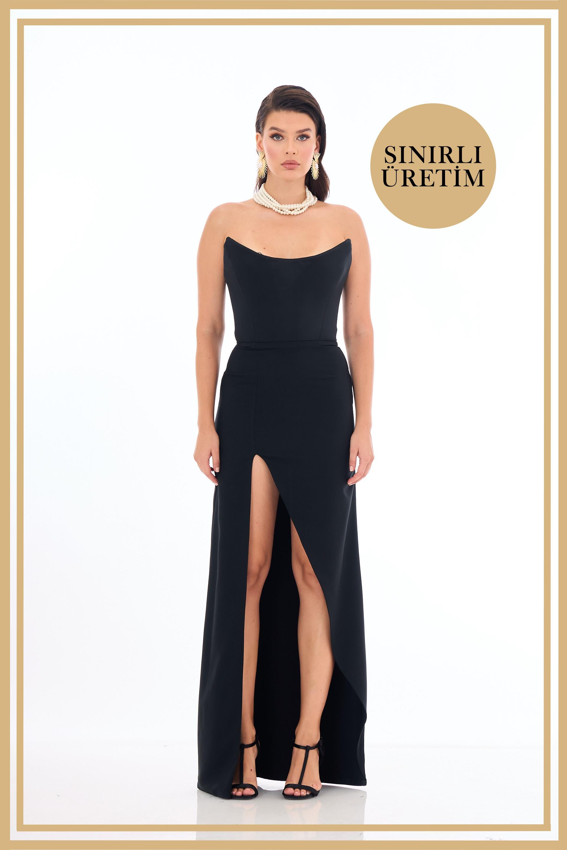 40023-27CARMENCarmen Limited Edition | DIANA Siyah Uzun Elbise