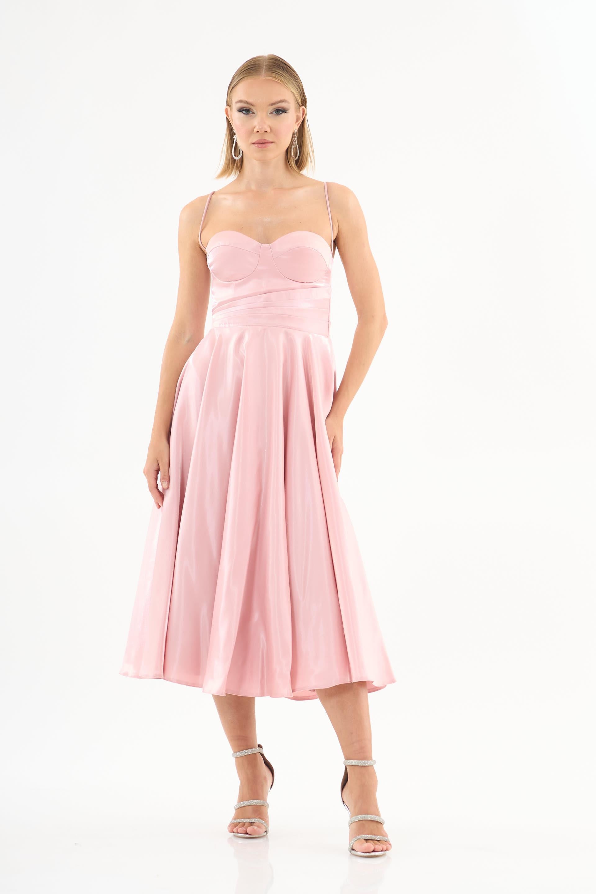 58379-23CARMENCarmen Pudra Asklı Organze Saten Abiye Elbise