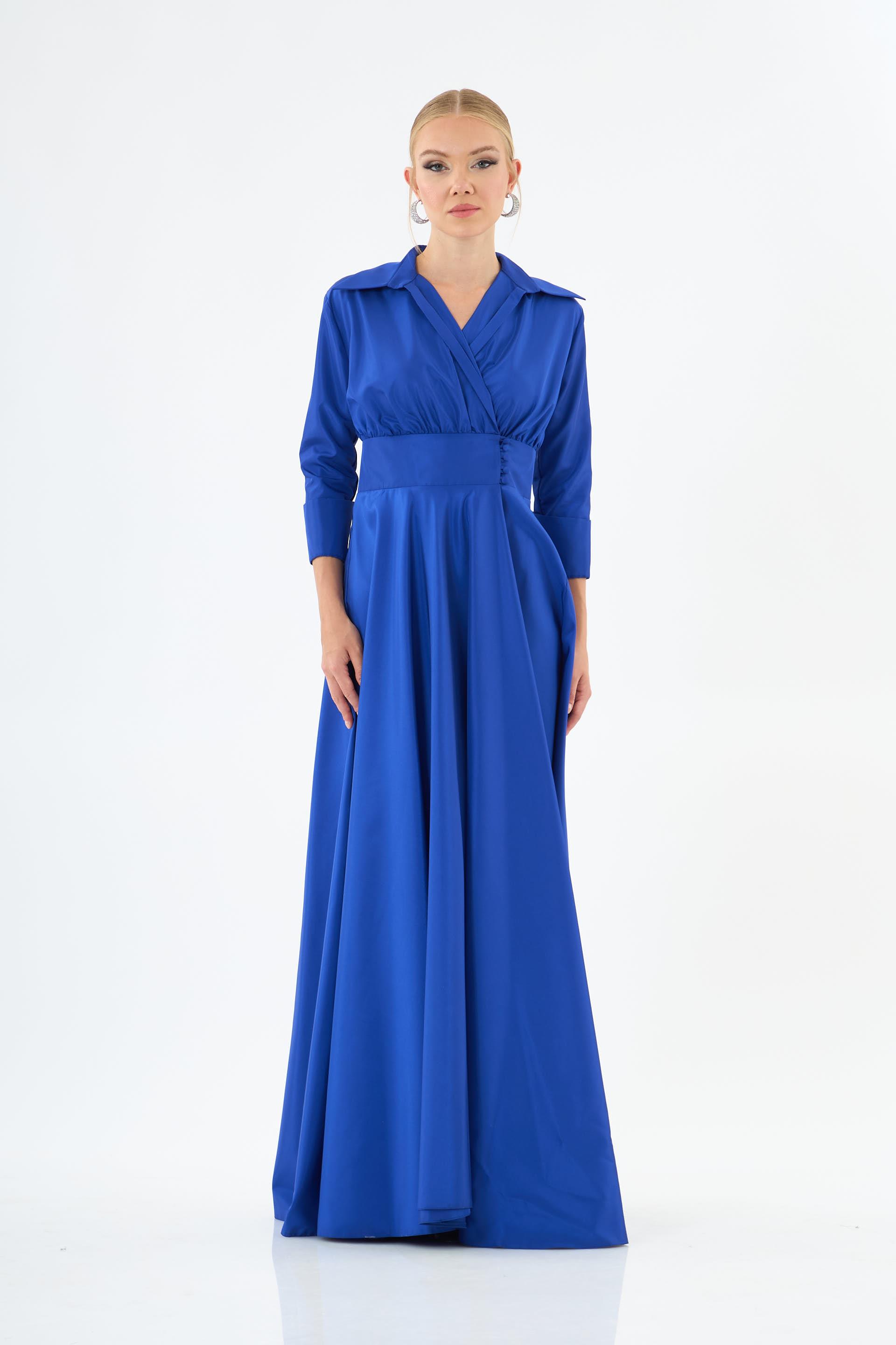 58390-25CARMENCarmen Saks Uzun Kollu Tafta Abiye Elbise