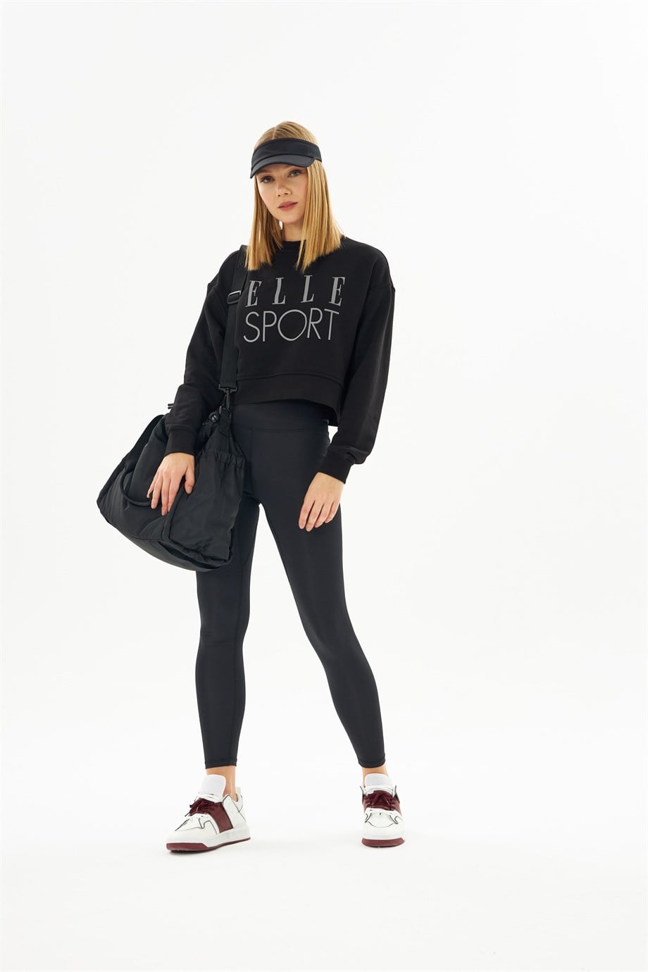 60001-30ELLEELLE Sport Reflektör Kadın Crop Sweatshirt