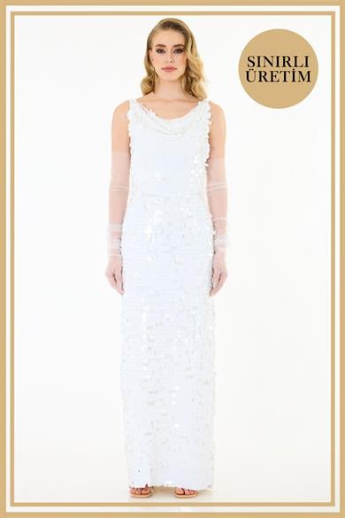40025-6CARMENCarmen Limited Edition | ZARA Beyaz Uzun Elbise