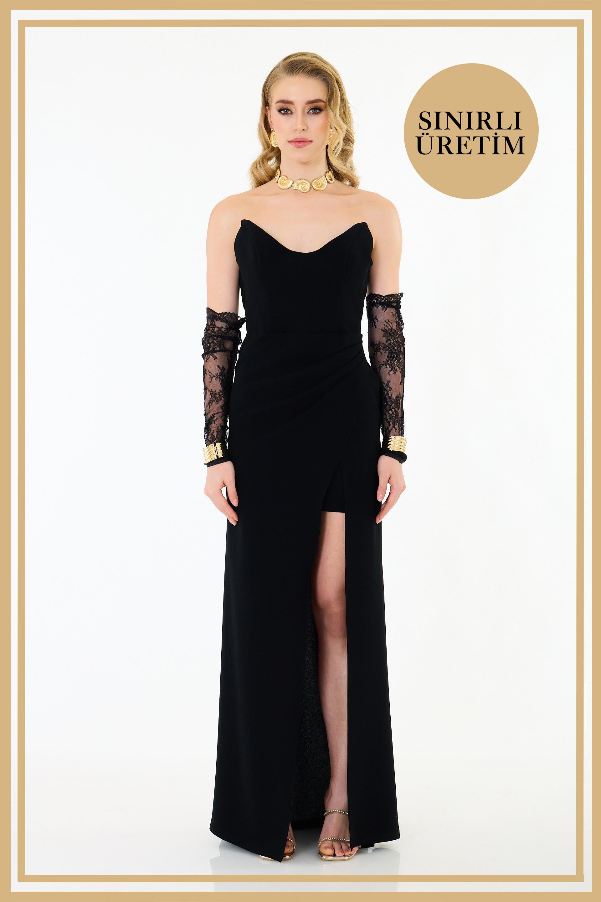 40002-27CARMENCarmen Limited Edition | MATHİLDA Siyah Uzun Elbise