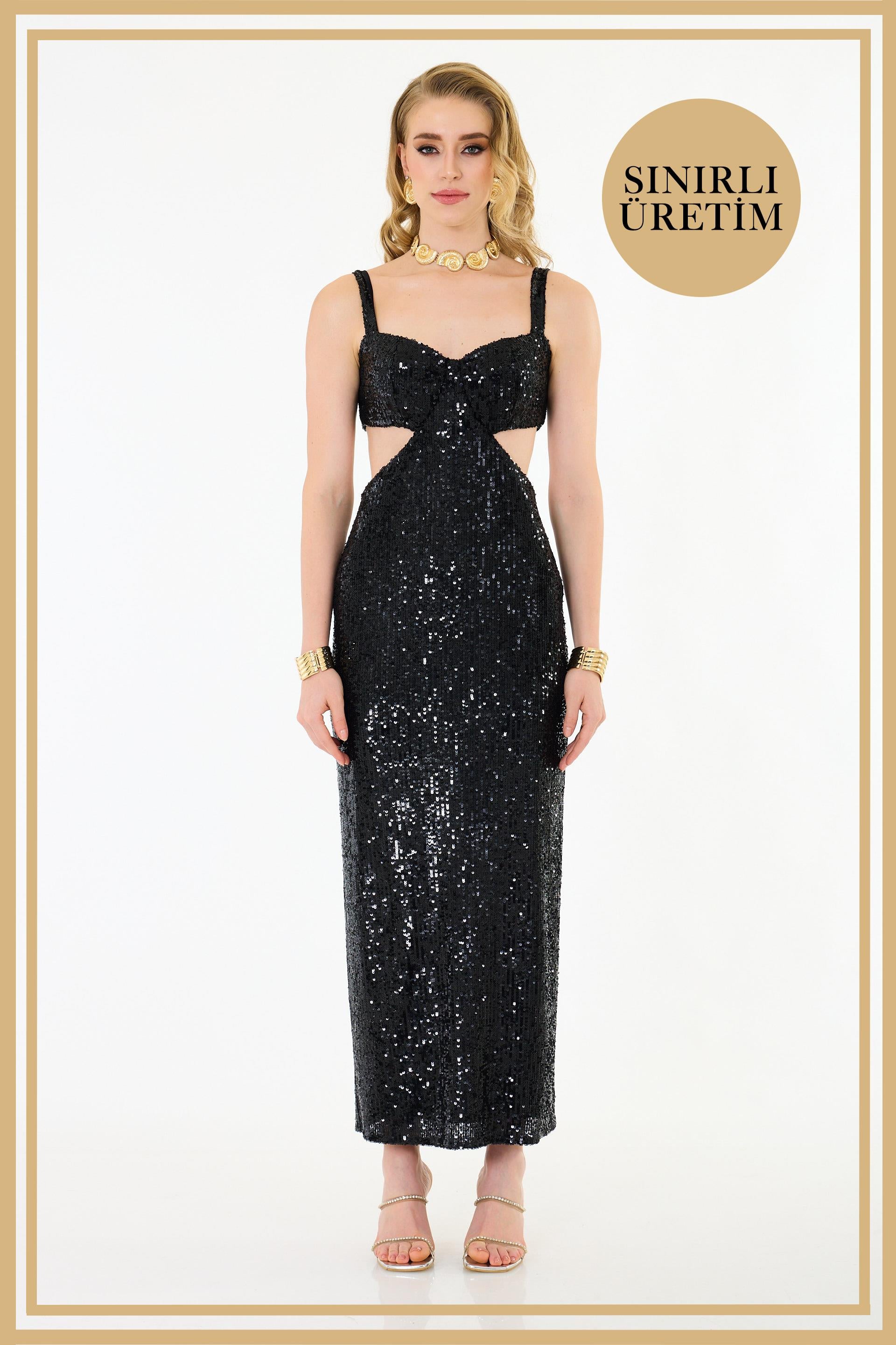 40007-27CARMENCarmen Limited Edition | NİNA Siyah Uzun Elbise