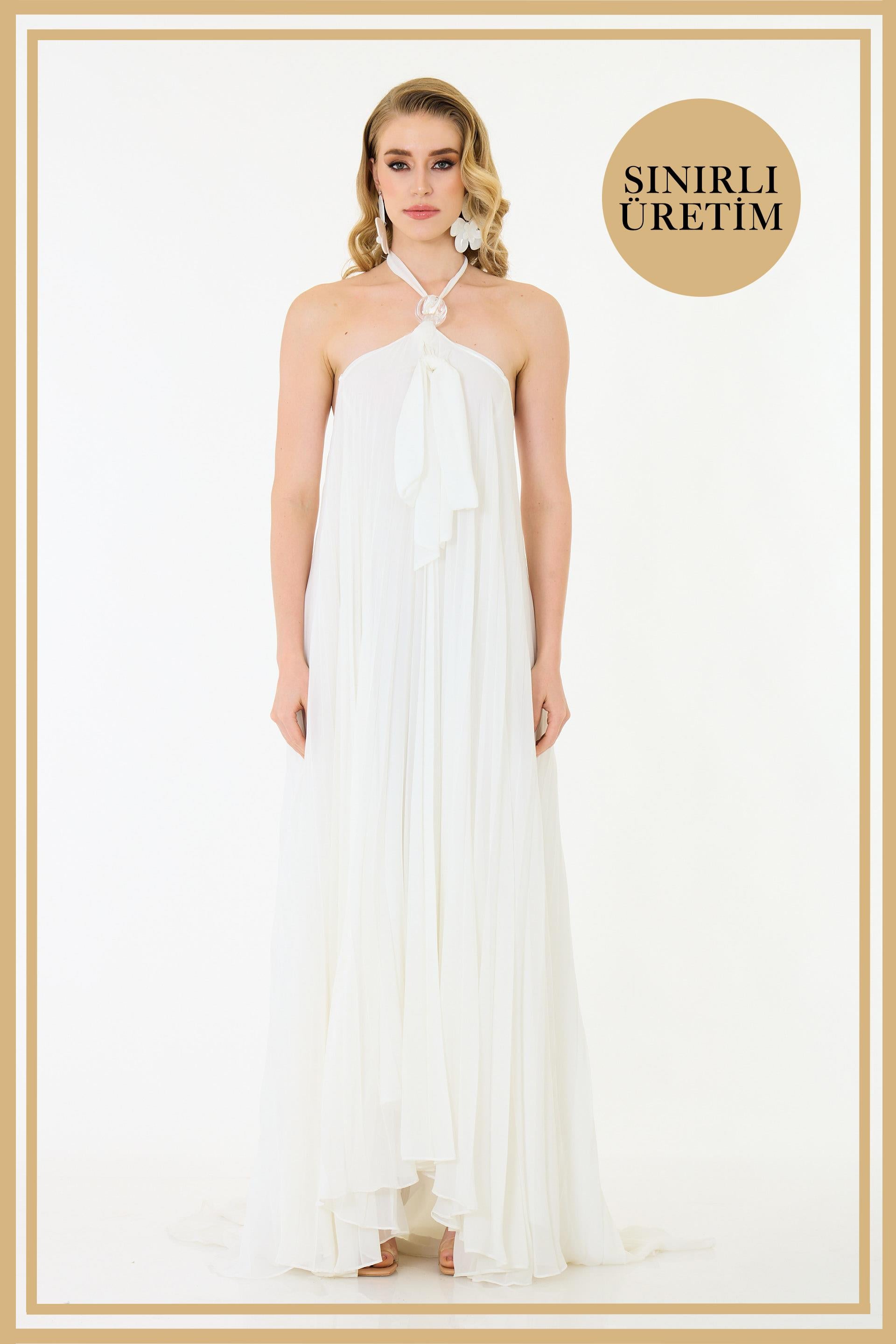 40010-6CARMENCarmen Limited Edition | MYKONOS Beyaz Uzun Elbise