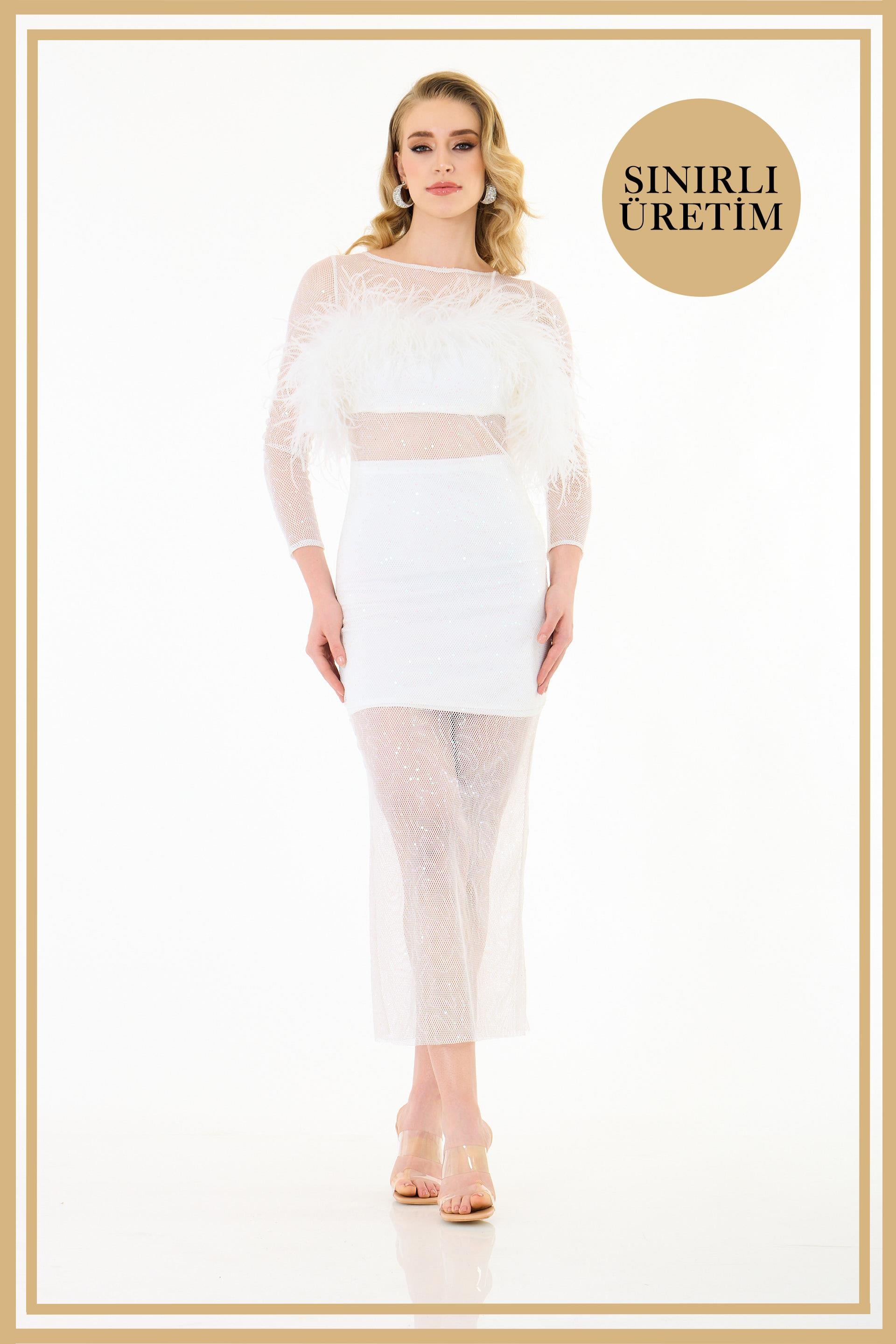 40013-6CARMENCarmen Limited Edition | TALİA Beyaz Mini Elbise