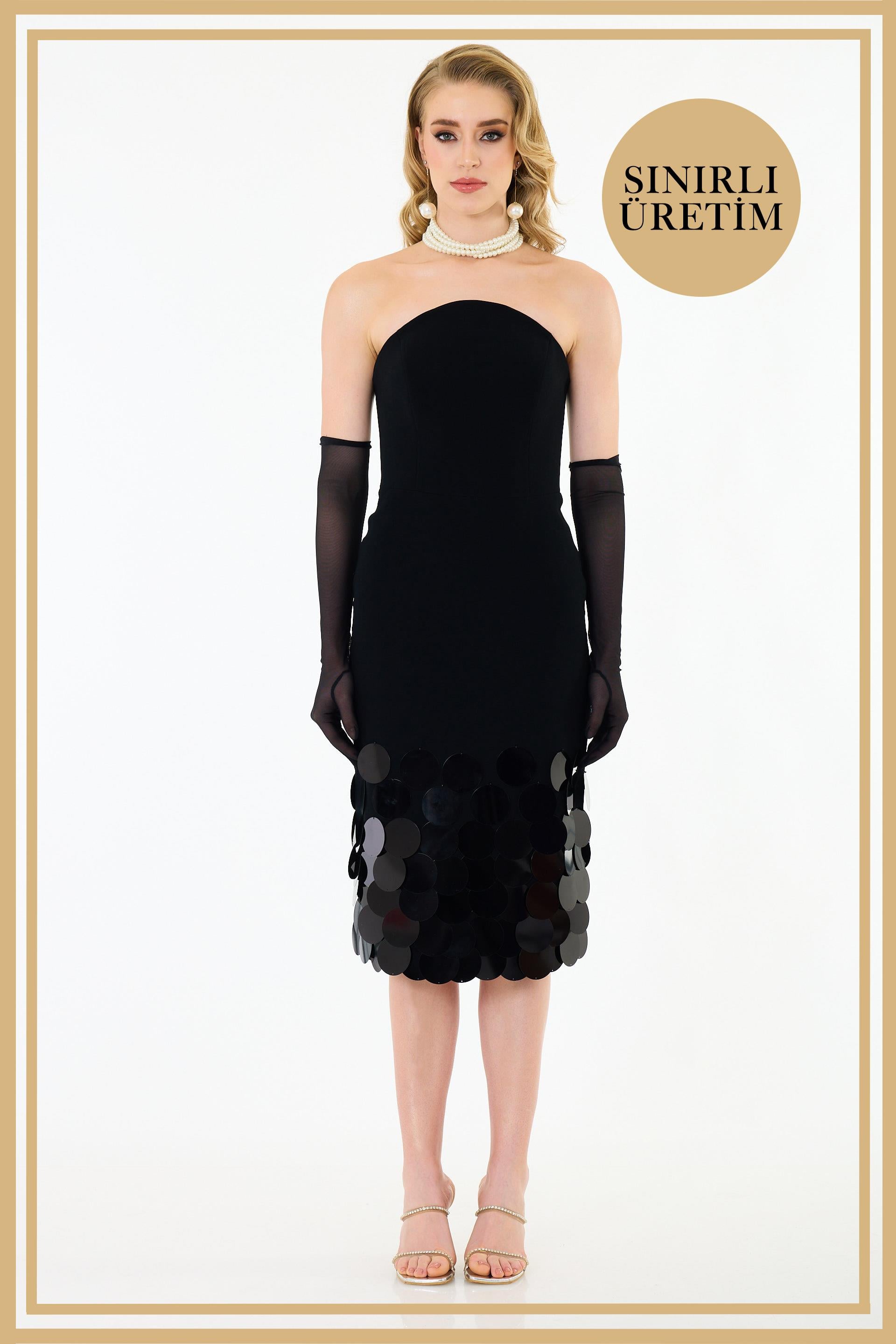 40027-27CARMENCarmen Limited Edition | ADELE Siyah Midi Elbise