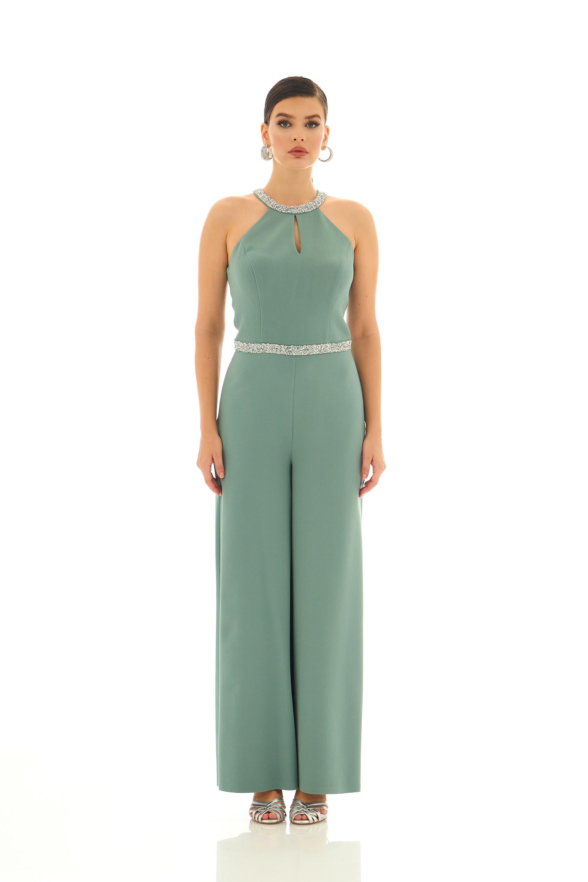 C26070-86CARMENCarmen Çağla Yakası Beli Taşlı Tulum