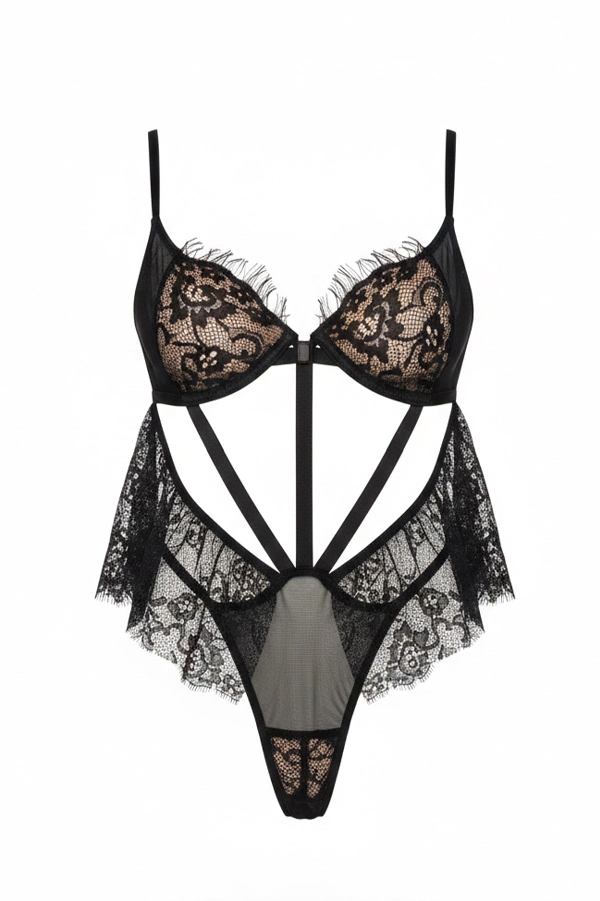 Dantel Detaylı Bodysuit Siyah