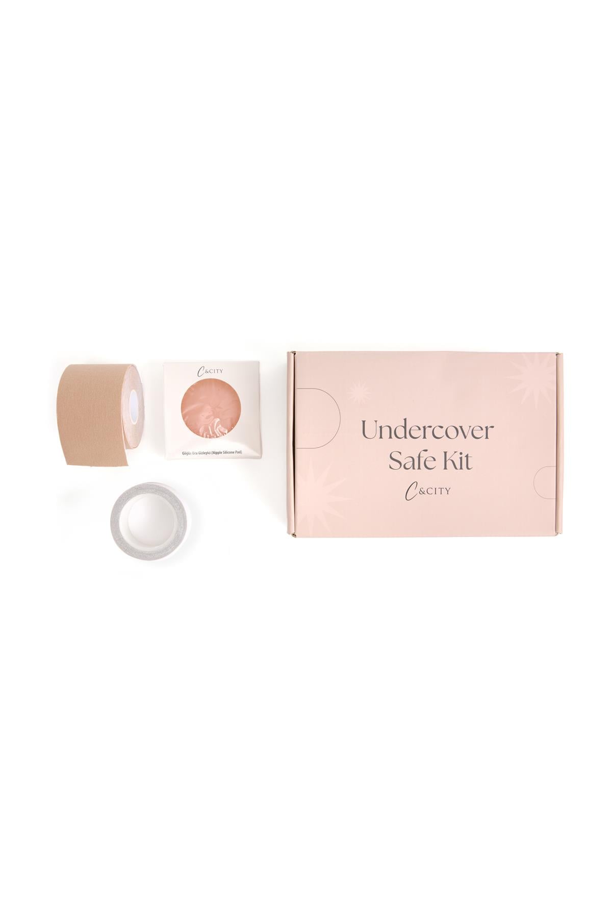Undercover Safe Kit Göğüs Ucu Kapatıcı-Çift Taraflı Şeffaf Bant-Göğüs Kaldırıcı Rulo Bant Ten