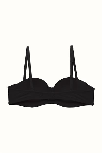 3lü Paket Dolgusuz Straplez Yumuşak Kaplı Örme Sütyen C37050 Siyah/Beyaz/Ten
