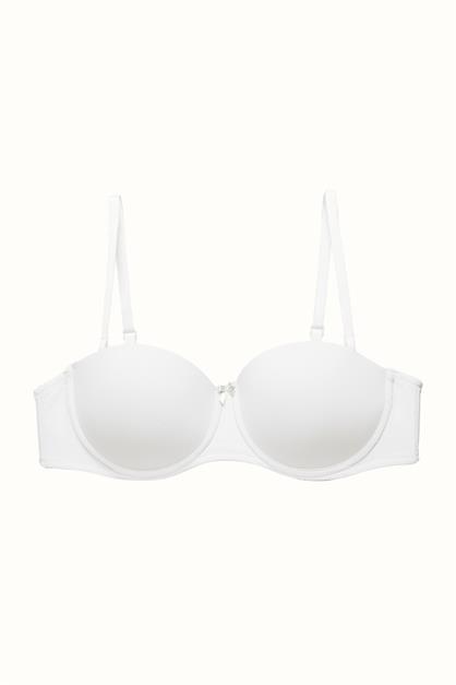 3lü Paket Dolgusuz Straplez Yumuşak Kaplı Örme Sütyen C37050 Siyah/Beyaz/Ten