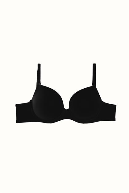 3lü Paket Dolgusuz Yumuşak Kaplı Örme Sütyen C37025 Siyah/Ten