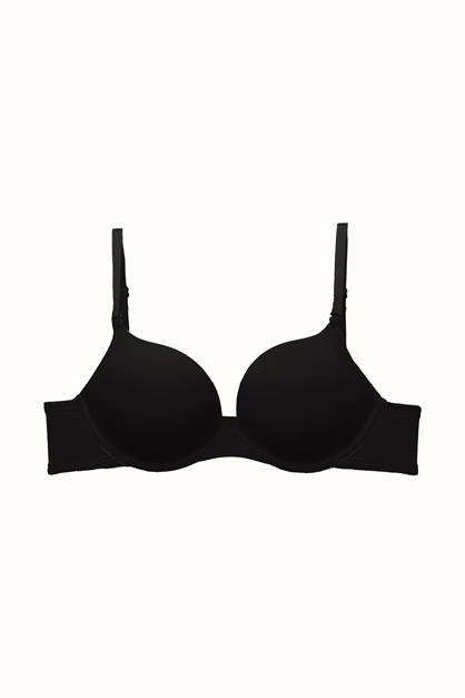 3lü Paket Double Push Up Yumuşak Kaplı Örme Sütyen C37030 Siyah/Ten