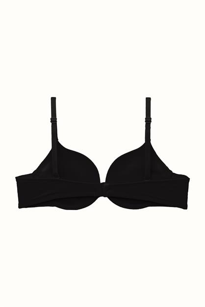 3lü Paket Double Push Up Yumuşak Kaplı Örme Sütyen C37035 Siyah/Beyaz/Ten