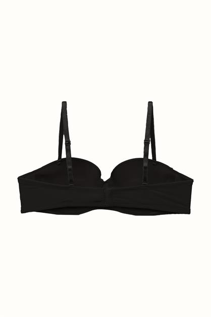 3lü Paket Push Up Straplez Yumuşak Kaplı Örme Sütyen C38025 Siyah/Ten
