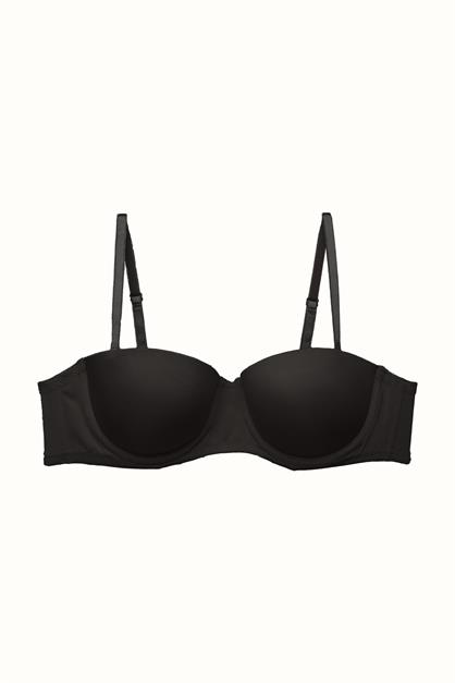 3lü Paket Push Up Straplez Yumuşak Kaplı Örme Sütyen C38025 Siyah/Beyaz/Ten